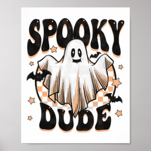 Spooky Dude Groovy Ghost Halloween Costume Kids Bo Poster