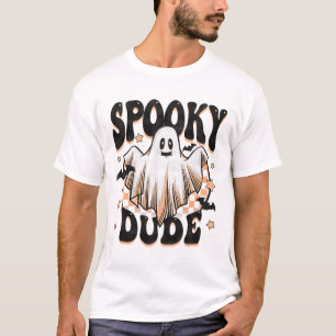 Spooky Dude Groovy Ghost Halloween Costume Kids Bo T-Shirt