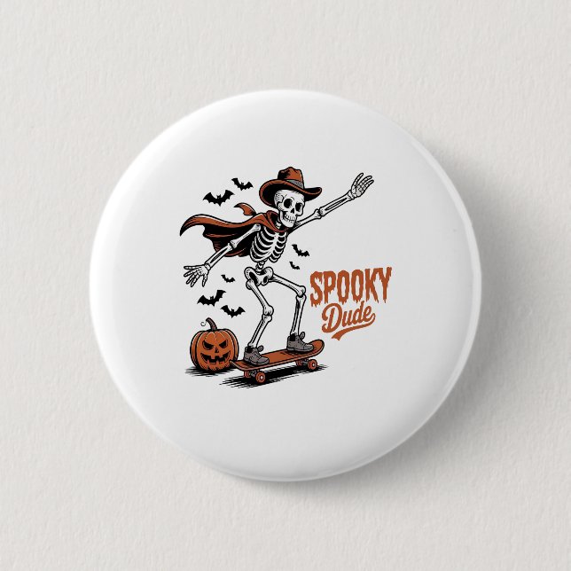 Spooky Dude Spooky Season 6 Cm Round Badge (Front)
