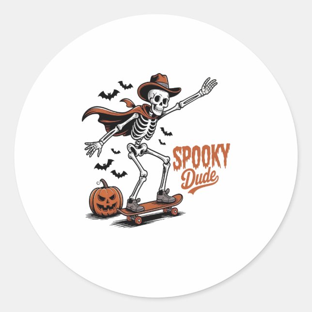 Spooky Dude Spooky Season Classic Round Sticker (Front)