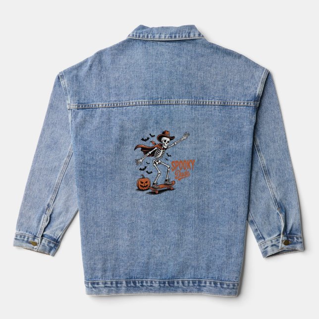 Spooky Dude Spooky Season Denim Jacket (Back)