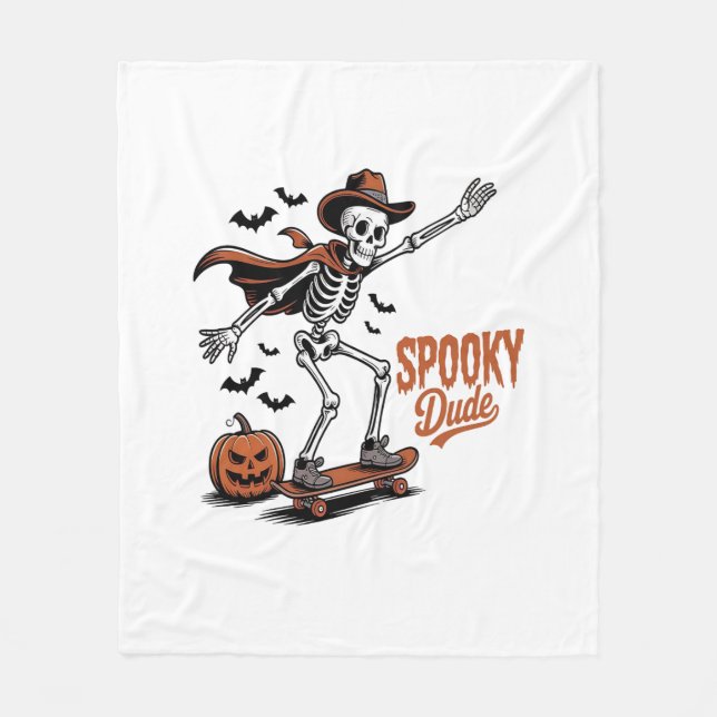 Spooky Dude Spooky Season Fleece Blanket (Front)