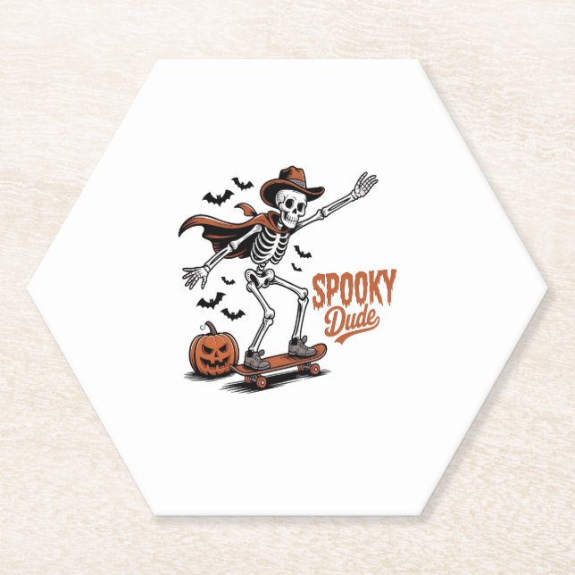 Spooky Dude Spooky Season Paper Coaster (Front)