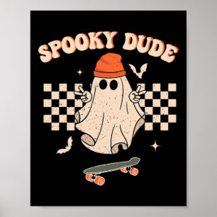 Spooky Dude Toddler Retro Groovy Hippie Halloween Poster