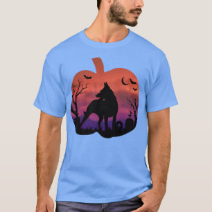 Spooky Dutch Shepherd Belgian Malinois Halloween P T-Shirt