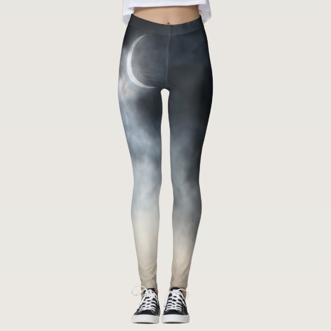 Spooky Eclipse Storm Clouds 2017 Leggings (Front)