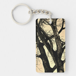 Spooky Eerie Leafless Tree Branch Acrylic Keychain