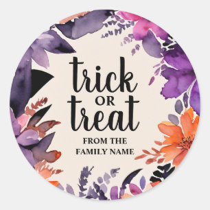 Spooky Elegance Halloween Floral Wreath Collection Classic Round Sticker