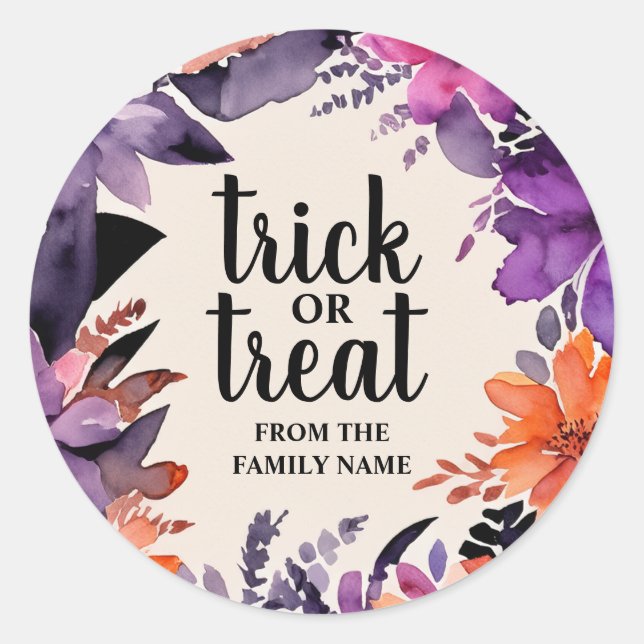 Spooky Elegance Halloween Floral Wreath Collection Classic Round Sticker (Front)