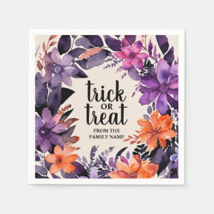 Spooky Elegance Halloween Floral Wreath Collection Napkin