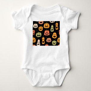 Spooky Elegance: Halloween Pumpkin Art Baby Bodysuit