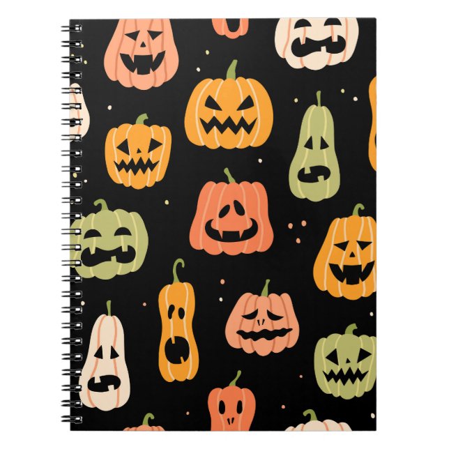 Spooky Elegance: Halloween Pumpkin Art Notebook (Front)