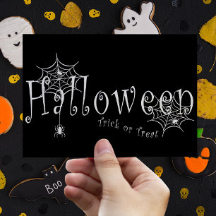Spooky Elegance: Halloween Spider Web Design Postcard