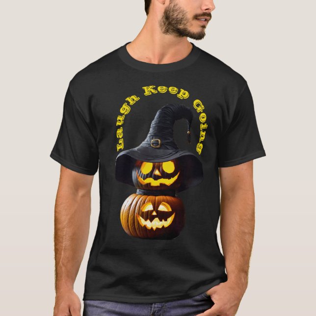  Spooky Evil Bender with Witch Hat and Pumpkin T-Shirt (Front)