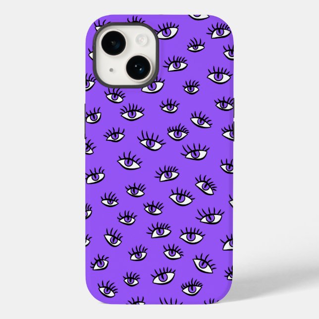 Spooky Evil Eyes Purple Halloween Case-Mate iPhone Case (Back)