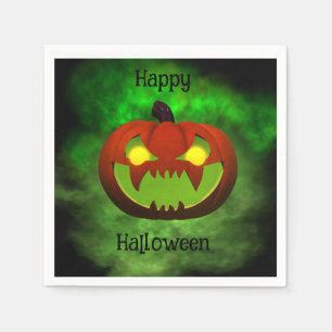 Spooky Evil Halloween Pumpkin Napkin
