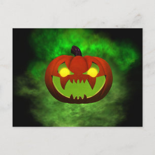 Spooky Evil HalloweenPumpkin Postcard