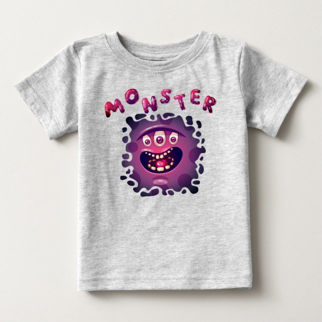 Spooky Expressions Fun Monster Face Baby T-Shirt (Front)