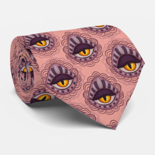 Spooky Eye Pink Witchy Halloween Tie