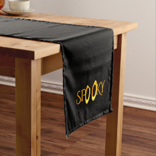 Spooky Eyes Cartoon w Monogram Medium Table Runner