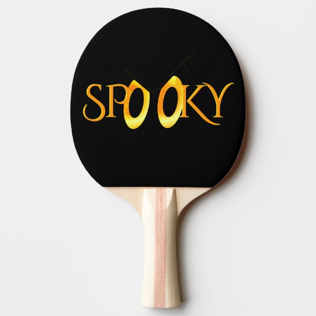 Spooky Eyes Cartoon w Monogram Ping Pong Paddle (Back)