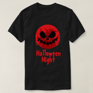 Spooky Face in Red moon Happy Halloween T-Shirt
