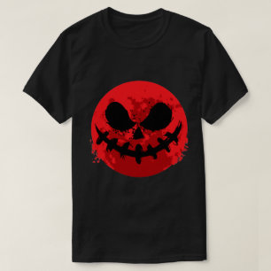 Spooky Face in Red moon Happy Halloween T-Shirt