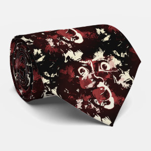 spooky face neck tie
