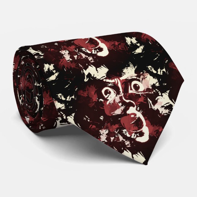 spooky face neck tie (Rolled)