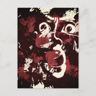 spooky face postcard