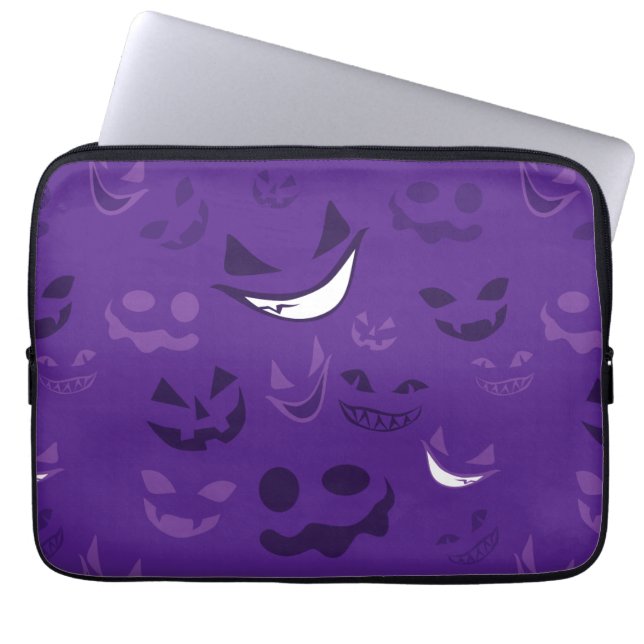 Spooky Faces Laptop Sleeve (Front)