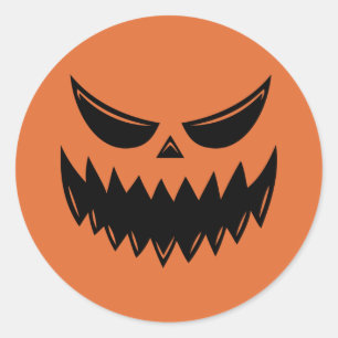 Spooky Fall Halloween Pumpkin Classic Round Sticker
