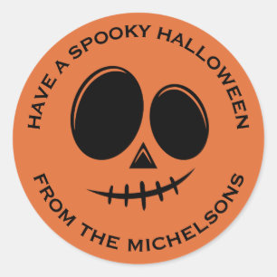 Spooky Fall Halloween Pumpkin Classic Round Sticker
