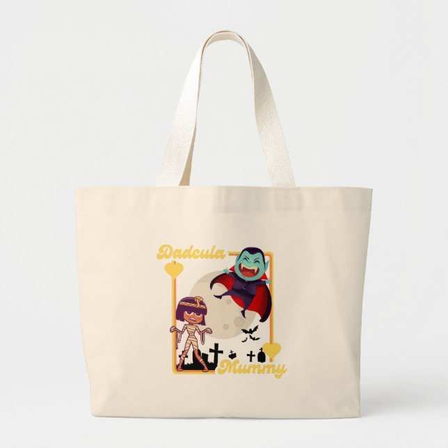 Spooky Family Halloween Large Tote Bag (Front)