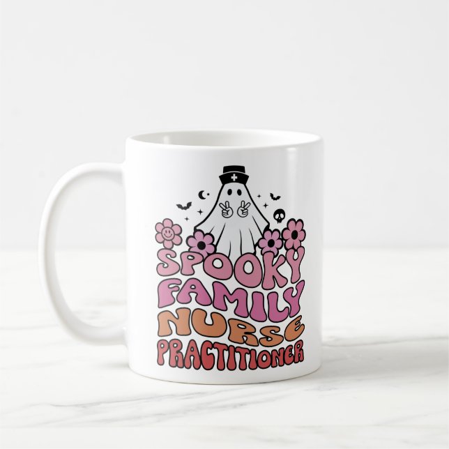 Spooky Family Nurse Practitioner Women Nurses Coffee Mug (Left)