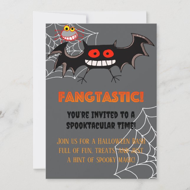 Spooky Fangtastic Halloween Party Invitation (Front)