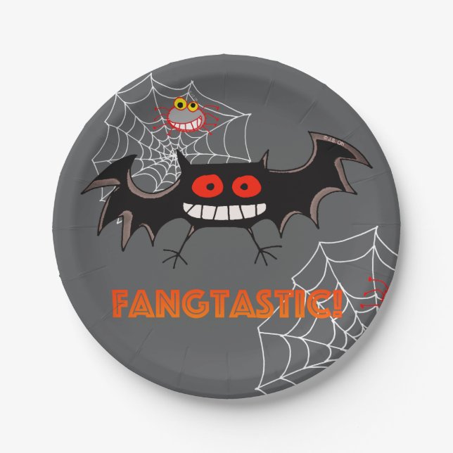 Spooky Fangtastic Halloween Party Paper Plate (Front)