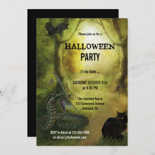 Spooky Fantasy Forest Halloween Party Invitation