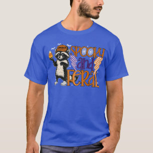 Spooky Feral Funny Raccoon Happy Halloween Trick O T-Shirt