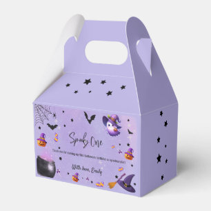 Spooky First Birthday Halloween Purple Favour Box