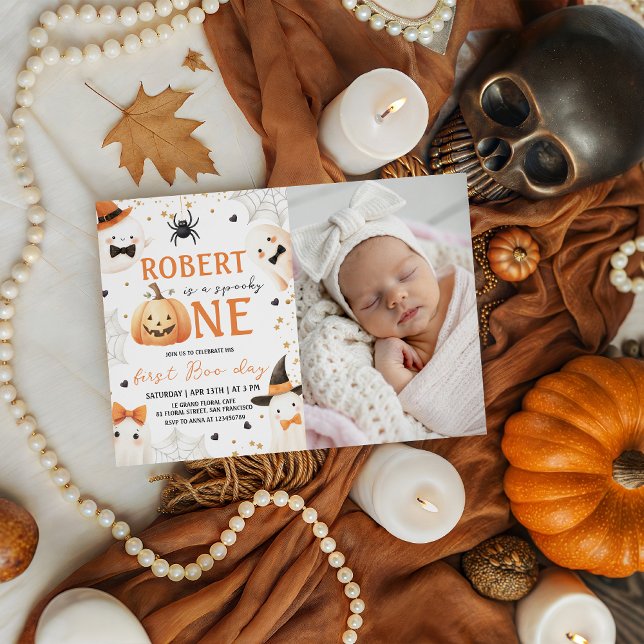 Spooky First Birthday Photo Invite (Creator Uploaded)
