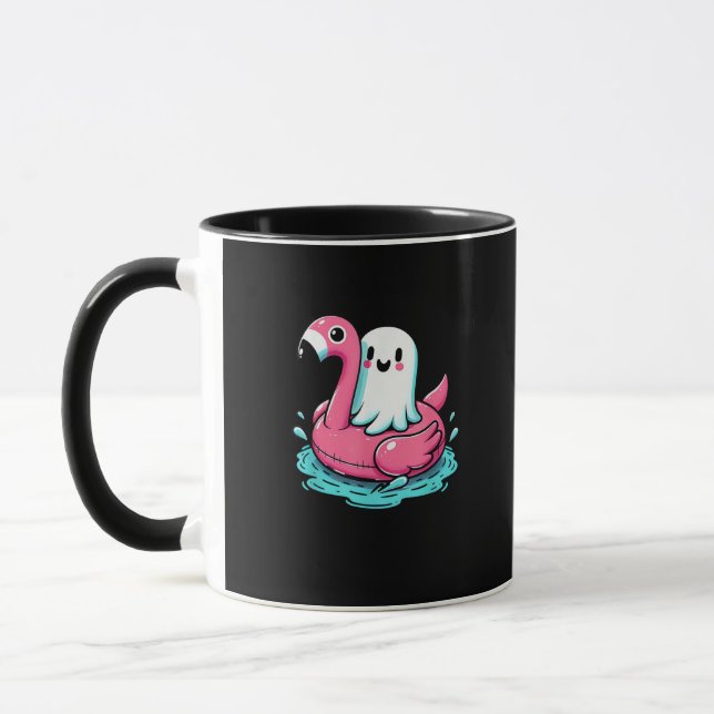 Spooky Flamingo Funny Spooky Summer Summerween Mug (Left)