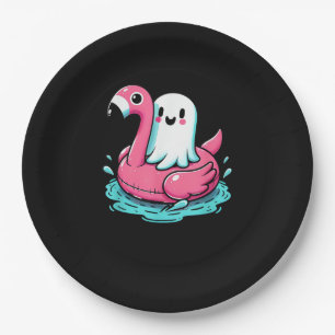 Spooky Flamingo Funny Spooky Summer Summerween Paper Plate