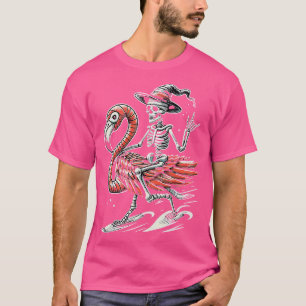 Spooky Flamingo Skeleton Halloween 2 T-Shirt