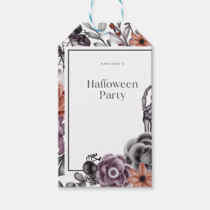 Spooky Floral Halloween Birthday Party Card Gift Tags