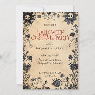Spooky Flowers kids Halloween Party  Invitation