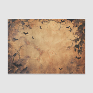 Spooky Flying Bat Autumn Leaf Halloween Decoupage Tissue Paper