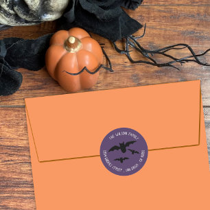 Spooky Flying Bats Halloween Envelope Seals