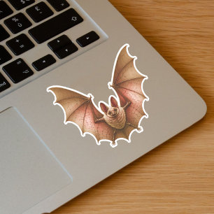 Spooky Flying Orange Glowing Bat Wings Spread