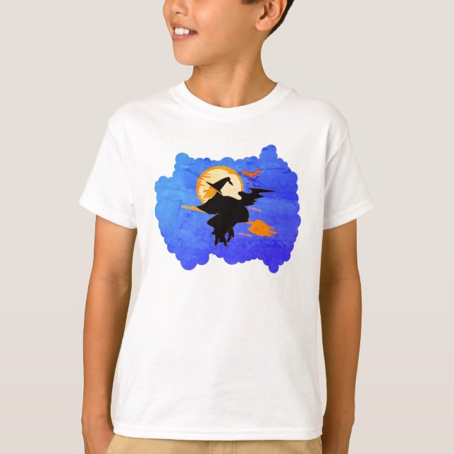 Spooky Flying Witch Shirt - Halloween Costume Idea (Front)